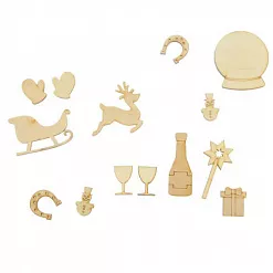 Набор деревянных украшений "Новый год" Набор деревянных украшений "Новый год"
