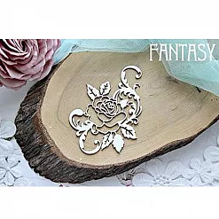 Украшение из чипборда "Роза с вензелями 640" (Fantasy)
