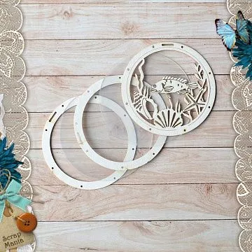Чипборд "Мой капитан. Шейкер. Иллюминатор с рыбкой маленький" (ScrapMania)