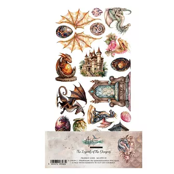 Набор бумаги 15х30 см "The Legends of the Dragons", 6 листов (Alchemy of Art)