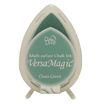 Подушечка чернильная пигментная "капля" с эффектом мелка VersaMagic, размер 32х50мм, цвет пастельный зеленый (Tsukineko)