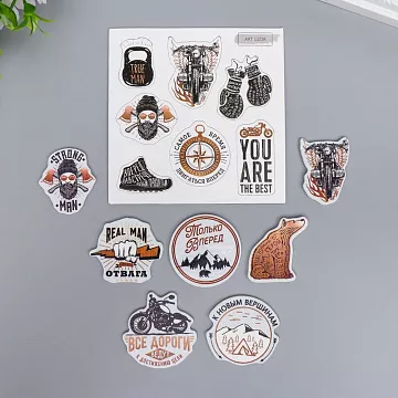 Набор вырубок из картона и дерева "Брутальность" (АртУзор)