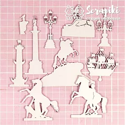 Чипборд "Санкт-Петербург", 9,7х7,5 см (Scrapiki) Чипборд "Санкт-Петербург", 9,7х7,5 см (Scrapiki)