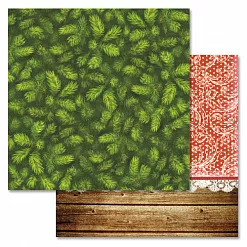 Набор бумаги 30,5х30,5 см "Новогодний лес", 12 листов (ScrapMania)