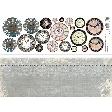 Лист с картинками 10х30 см "Часы 7" (ScrapMania)