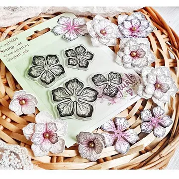 Штамп "Яблоневый цвет", 4,1х4,1 см (AgiArt)