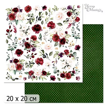 20х20 Бумага "Марсала. Дизайн 9" (ScrapMania)