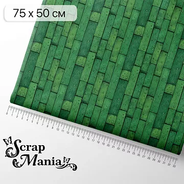 Отрез ткани 75х50 см "Лукоморье. Зеленые досочки" (ScrapMania)
