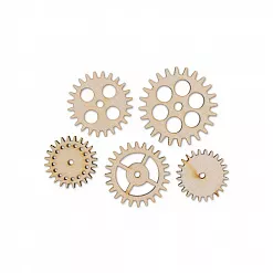 Набор деревянных украшений "Шестеренки" Набор деревянных украшений "Шестеренки"