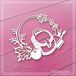 Чипборд "Рамка круглая. Школа", 7,8х6,2 см (СкрапМагия)