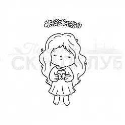 Штамп "Девочка с сердцем (Скрапклуб) Штамп "Девочка с сердцем (Скрапклуб)