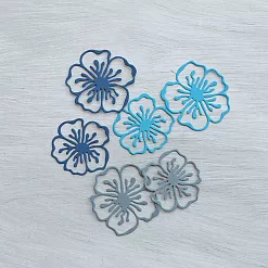Набор вырубок "Цветок шиповника", цвет синий микс 2 Набор вырубок "Цветок шиповника", цвет синий микс 2
