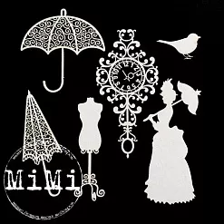 Набор украшений из чипборда "Ретро. Время" (MiMi Design) Набор украшений из чипборда "Ретро. Время" (MiMi Design)