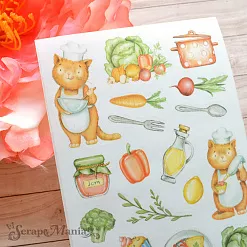 Набор наклеек А6 "Усатый поваренок. Будет вкусно" (ScrapMania)