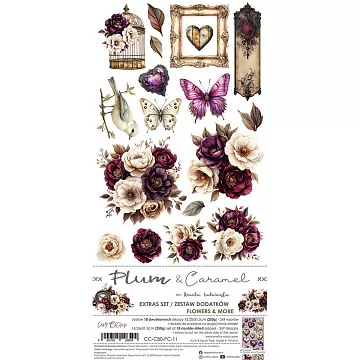 Набор бумаги 30х15 см "Plum & Caramel. Flowers", 18 листов (CraftO'clock)