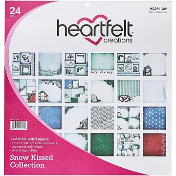 Набор бумаги 30х30 см "Snow kissed", 24 листа (Heartfelt Creations)