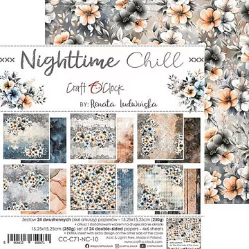 Набор бумаги 15х15 см "Nighttime chill. Basic", 24 листа (CraftO'clock)