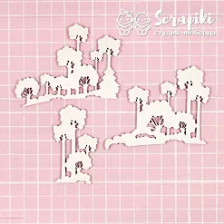 Чипборд "Деревья", 7,5х6 см (Scrapiki)