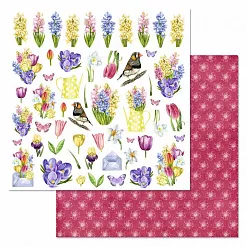 Набор бумаги 20х20 см "Время тюльпанов", 12 листов (ScrapMania)