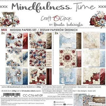 Набор бумаги 20х20 см "Mindfulness time. Mix", 24 листа (CraftO'clock) Набор бумаги 20х20 см "Mindfulness time. Mix", 24 листа (CraftO'clock)
