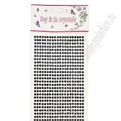 Набор страз на клеевой основе "Черный", 0,4 см, 880 шт