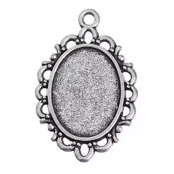 Основа под кабошон "Овал с фестонами 2", цвет черненое серебро Основа под кабошон "Овал с фестонами 2", цвет черненое серебро