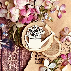 Чипборд "Цветы в лейке", 4,1х5 см (WoodHome)