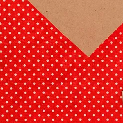 Отрез ткани на клеевой основе А4 "Красная в белый горошек"