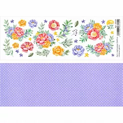 Лист с картинками 10х30 см "Нежные цветы" (ScrapMania)