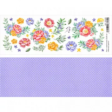 Лист с картинками 10х30 см "Нежные цветы" (ScrapMania)