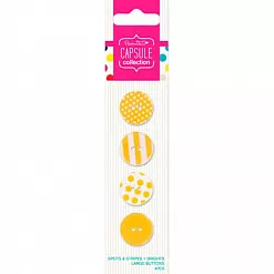 Набор пуговиц "Spots & Stripes Brights", цвет желтый (DoCrafts)