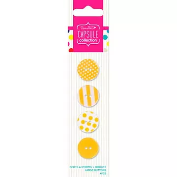 Набор пуговиц "Spots & Stripes Brights", цвет желтый (DoCrafts)