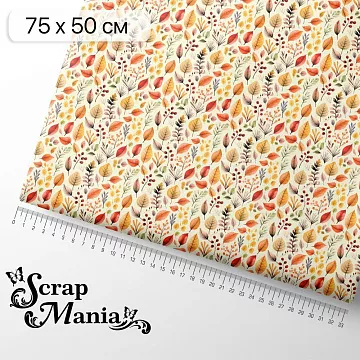 Отрез ткани 75х50 см "Художница Осень. Гербарий" (ScrapMania)