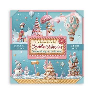 Набор бумаги 30х30 см "Candy Christmas", 22 листа (Stamperia)