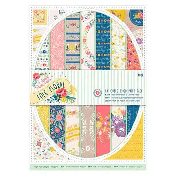 Набор бумаги А4 "Цветочный фольклор", 40 листов (DoCrafts)