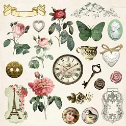 Набор бумаги 15х15 см "Сад герцогини", 12 листов (ScrapMania)