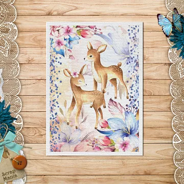 Тканевая карточка "Мамина нежность. Оленята" (ScrapMania)