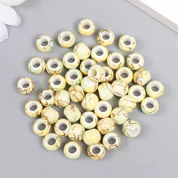 Набор бусин "Шарики шамот. Молочный", 1 см, 20 гр (АртУзор)