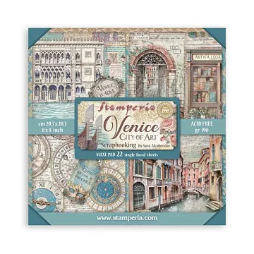 Набор бумаги 20х20 см "Venice City of Art", 22 листа (Stamperia) Набор бумаги 20х20 см "Venice City of Art", 22 листа (Stamperia)