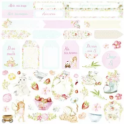 Бумага "Клубничное детство. Теги и картинки" (ScrapMania)