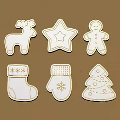 Набор украшений из чипборда "Пряничные украшения, большие" (Россия Е)