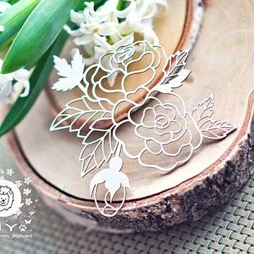 Украшение из чипборда "Розы" (LeoMammy)