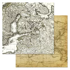 Набор бумаги 30,5х30,5 см "Фономикс. Карты. Том 1", 12 листов (ScrapMania)