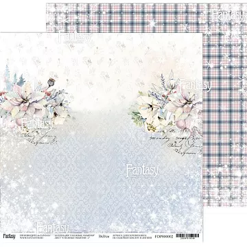 Бумага 30х30 см "Снежные объятия 2" (Fantasy)