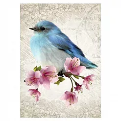 Тканевая карточка "Оттенки аквамарина. Райская птица" (ScrapMania) Тканевая карточка "Оттенки аквамарина. Райская птица" (ScrapMania)