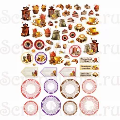 Набор высечек из бумаги "Магия кофе", 66 шт (ScrapMania)
