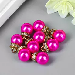 Набор жемчужных подвесок "Ярко-розовая жемчужина с петелькой" (АртУзор)