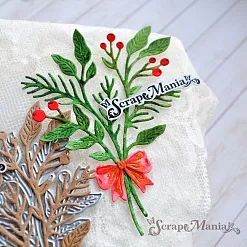 Нож "Новогодняя красота. Букет с бантом", 7,5х10,4 см (ScrapMania)