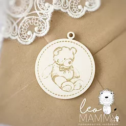 Чипборд "Бирочка с мишкой" (LeoMammy)