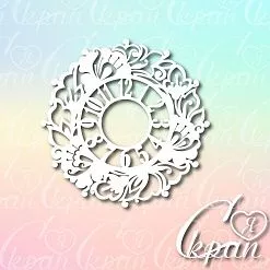 Чипборд "Часы с цветами", 8,1 см (LeoMammy)